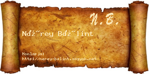 Nérey Bálint névjegykártya